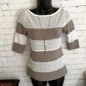 Ann Taylor Petite Striped Top Shirt